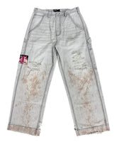 Enfants Riches Déprimés Distressed & Stained Denim Jeans - Light Blue