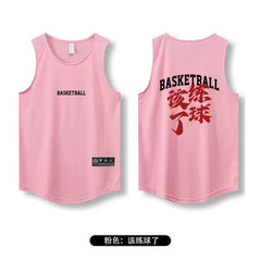 It's time to practice shooting, training clothes, basketball vests, men's quick drying T-shirts, loose sleeveless sports, fitness, running, summer