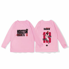 Rocket Harden basketball training suit, quick drying sports top, autumn and winter running fitness shooting suit, long sleeved loose winter