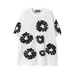 Denim Tears Cotton Wreath Graphic T-Shirt - White / Black / Oversized Streetwear
