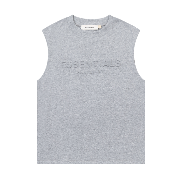 FOG Double Line ESSENTIALS Three Dimensional Letter Logo Summer Trendy High Street Loose Casual Sleeveless T-shirt Tank Top (13)