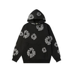 Denim Tears Cotton Wreath Graphic Hoodie - Black / Grey Stealth Edition