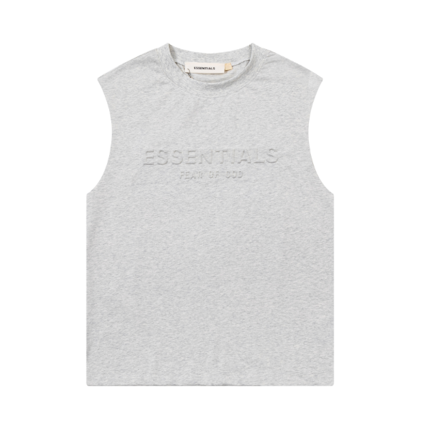 FOG Double Line ESSENTIALS Three Dimensional Letter Logo Summer Trendy High Street Loose Casual Sleeveless T-shirt Tank Top (14)