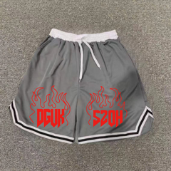 American quick drying mesh five point summer training letter striped basketball trendy brand loose sports fitness running shorts