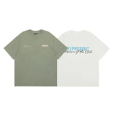 Representative colored letter slogan short sleeved American niche trendy brand high street summer pure cotton loose fitting men's and women's T-shirt