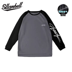 SLLAMBELL basketball quick drying long sleeved mesh sports t-shirt men's American English hip-hop street shooting suit patchwork