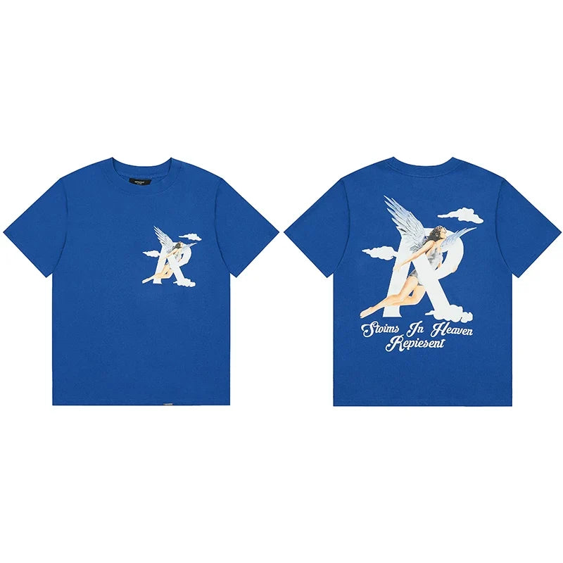 Represent "Storms In Heaven" Angel "R" Graphic T-Shirt - Royal Blue