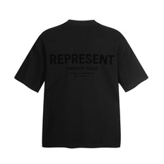 Representative slogan letter flocking printed short sleeved American niche fashion brand high street loose couple T-shirt for men and women