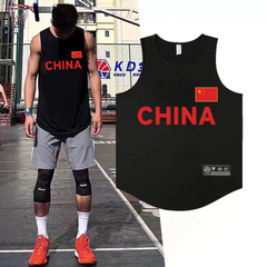 中国国家队篮球背心训练无袖投篮服运动上衣宽松健身窄肩球衣跑步