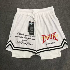 New American style trendy high street basketball letter printed men's summer vacation two shorts loose training sports pants