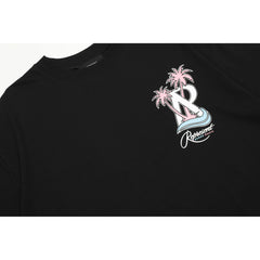Representative Summer Vacation Coconut Tree Letter Short Sleeve American Trendy Brand High Street Summer Cotton Loose Men's T-shirt