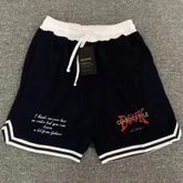 American basketball shorts, quick drying mesh, knee length training pants, striped letters, trendy brand, sports, fitness, running
