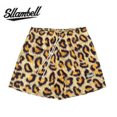 SLLAMBELL new animal leopard print shorts men's sports pants basketball American mesh quarter pants loose and trendy