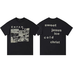 Enfants Riches Déprimés "Enfants" Photo Collage & Back Typography T-Shirt - Black