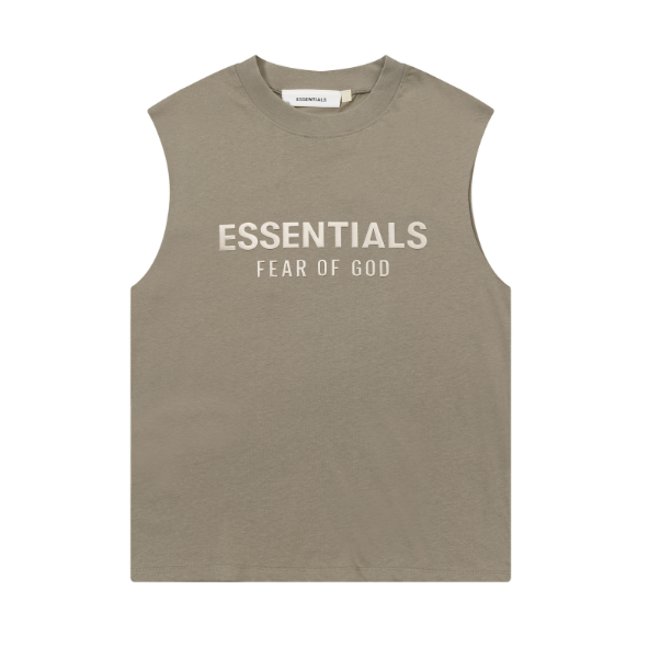 FOG Double Line ESSENTIALS Three Dimensional Letter Logo Summer Trendy High Street Loose Casual Sleeveless T-shirt Tank Top (28)