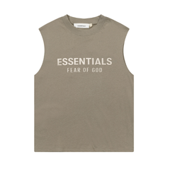 FOG Double Line ESSENTIALS Three Dimensional Letter Logo Summer Trendy High Street Loose Casual Sleeveless T-shirt Tank Top (28)