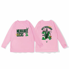 Bucks Alphabet Brother Basketball Training Clothes Quick drying Sports Top Autumn/Winter Running Fitness Shooting Clothes Long sleeved Loose Winter
