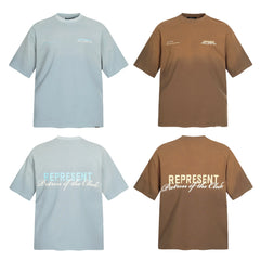 Representative letter washed spray horse chestnut craft short sleeved American niche trendy brand high street cotton loose fitting men's and women's T-shirt