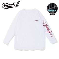 SLLAMBELL basketball quick drying long sleeved mesh sports t-shirt men's American English hip-hop street shooting suit patchwork