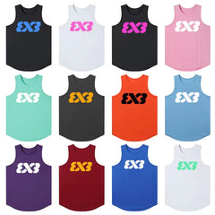 3X3 vest quick drying mesh breathable training suit FIBA basketball sports vest three on three basketball suit