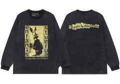 Enfants Riches Déprimés Vintage Rabbit Illustration Long-Sleeve - Washed Black