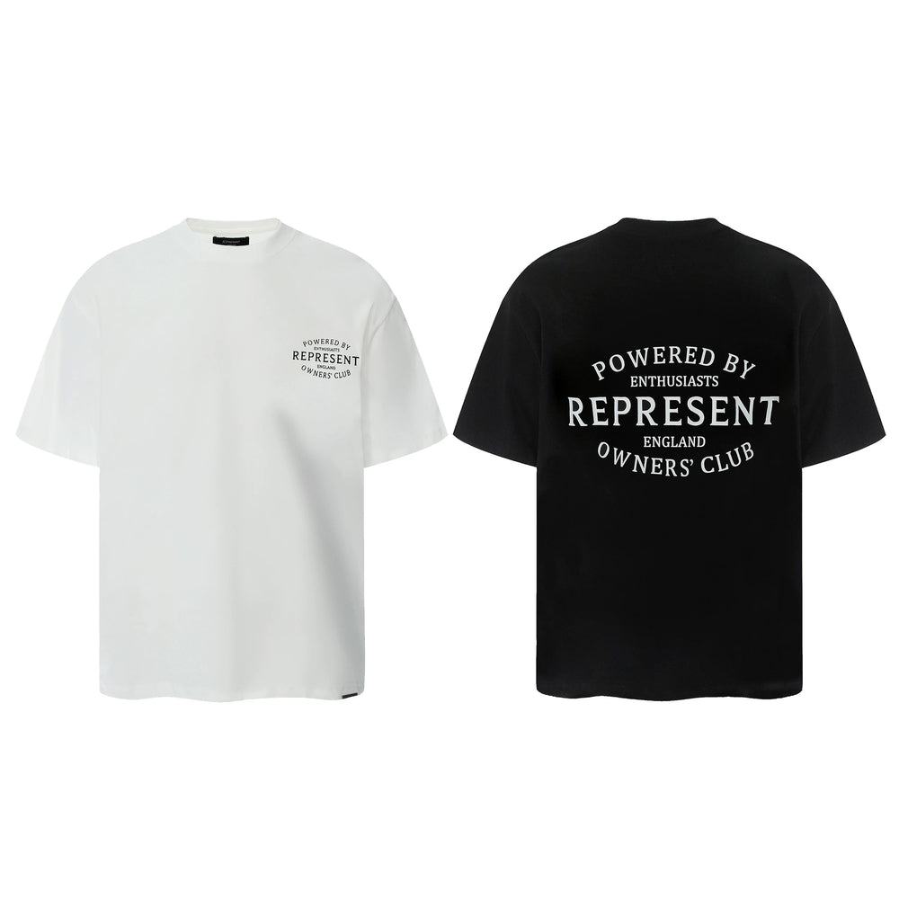 Representative classic letter slogan short sleeved American niche trendy brand high street summer pure cotton loose fitting men's and women's T-shirt