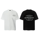Representative classic letter slogan short sleeved American niche trendy brand high street summer pure cotton loose fitting men's and women's T-shirt