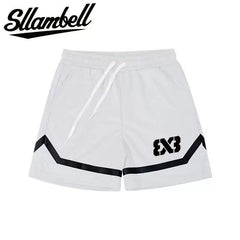 SLLAMBELL co branded 3 × 3 men's American basketball sport quick drying shorts, contrasting colors, not over the knee five quarter shorts, healthy