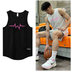 Letter print basketball quick drying mesh American training vest shooting summer loose round neck breathable and moisture absorbing sleeveless