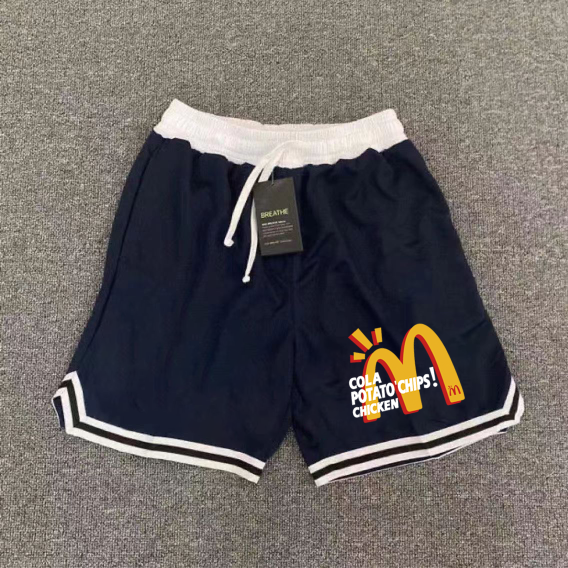 Summer basketball shorts men's breathable thin running training quick drying fitness casual loose versatile sports five quarter pants