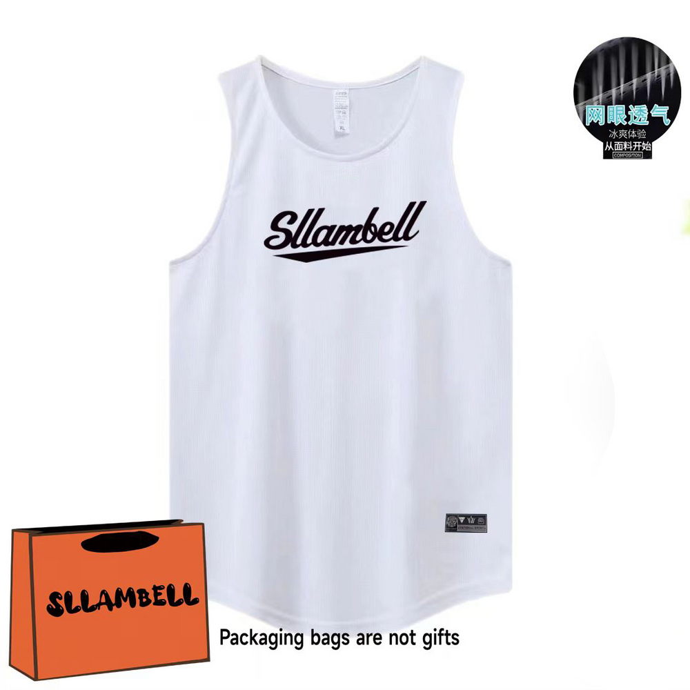 Letter print basketball quick drying mesh American training vest shooting summer loose round neck breathable and moisture absorbing sleeveless