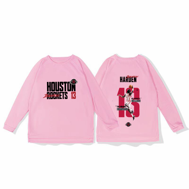Rocket Harden basketball training suit, quick drying sports top, autumn and winter running fitness shooting suit, long sleeved loose winter