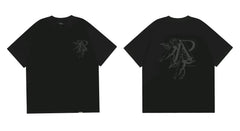 Represent Tonal Angel & "R" Monogram Graphic T-Shirt - Black