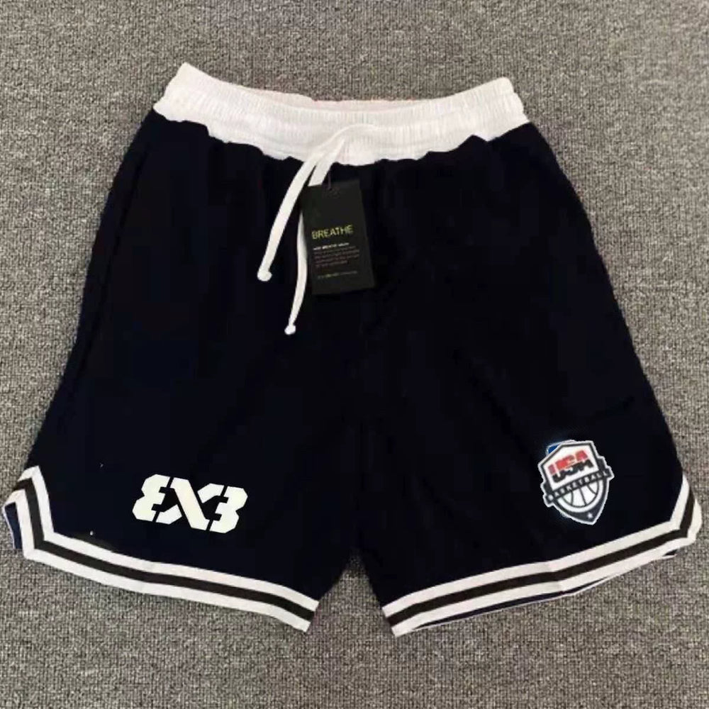 American shorts basketball 3v3 training five point shorts quick drying mesh three on three master tournament sports loose casual pants
