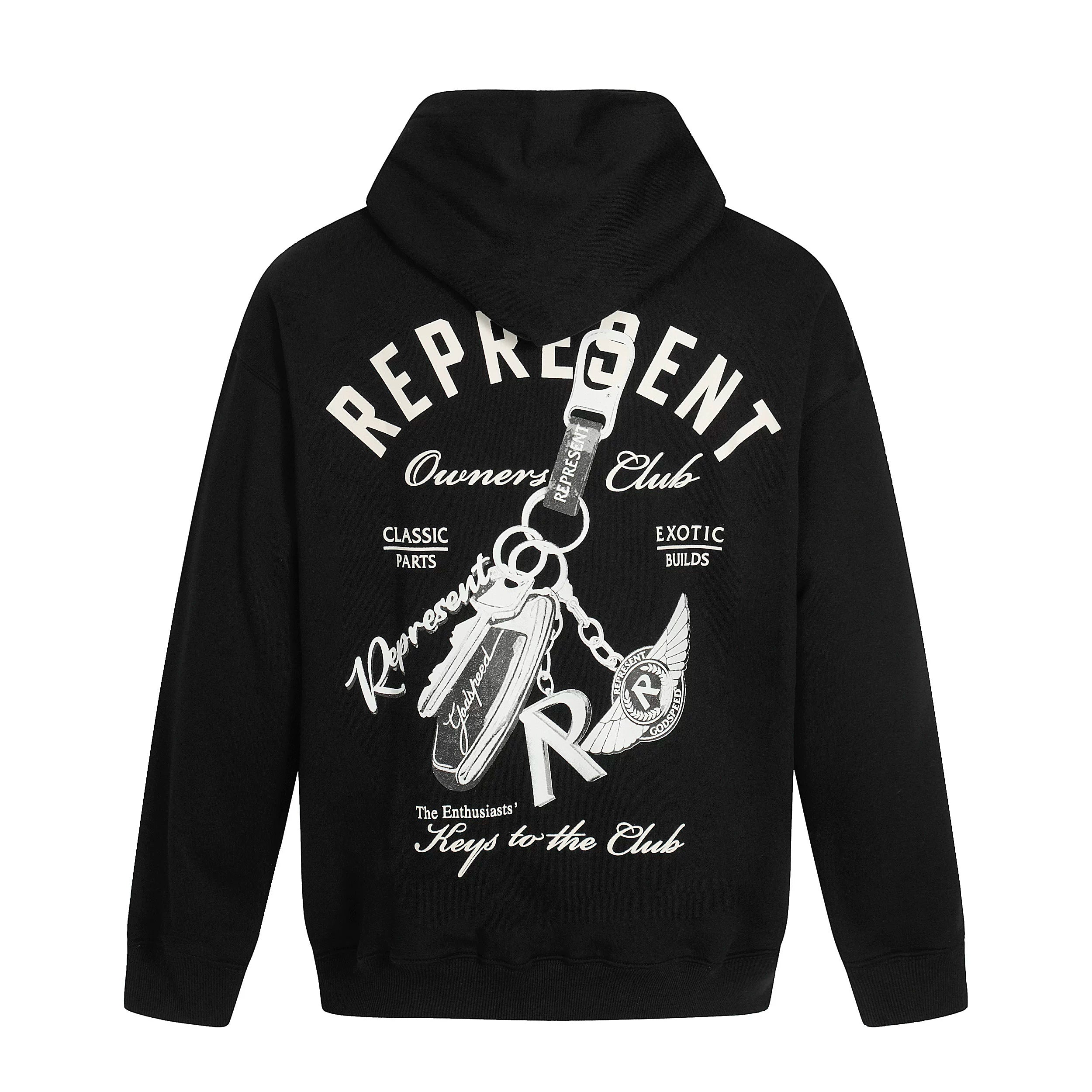 REPRESENT REP Luxury Car Keychain American Hooded Hoodie High Street Hip Hop Loose Casual Couple Style Trendy