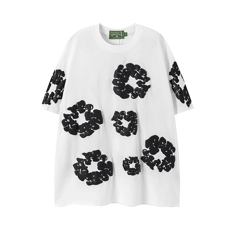 Denim Tears Cotton Wreath Graphic T-Shirt - White / Black / Oversized Streetwear