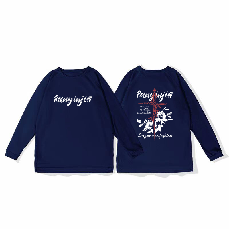 New Flower Sword Net Eye Speed Drying Sports Shoulder Long Sleeve T-shirt Men's Training American Shooting Clothes Running Breathable Autumn and Winter