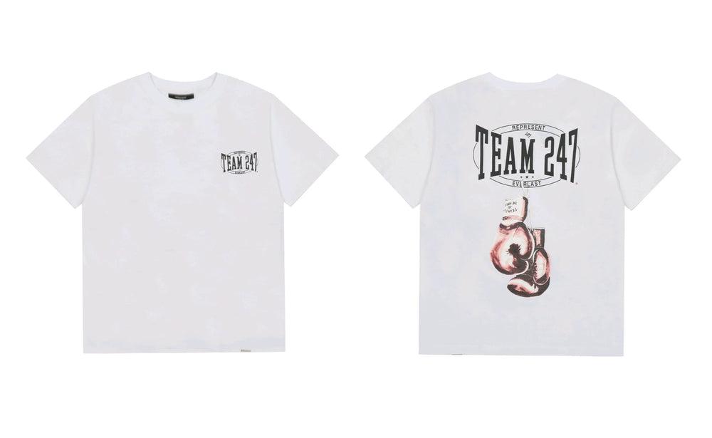Represent "Team 247" Boxing Gloves Graphic T-Shirt - White