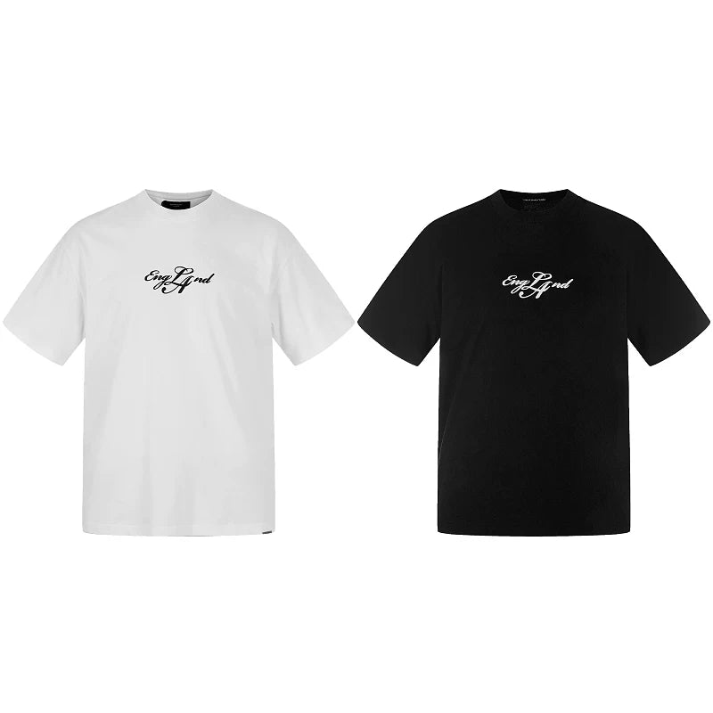 ReportENT Straw Slogan American Trendy Brand Heavy Trendy Loose Cotton Couple Short sleeved T-shirt Men's Summer