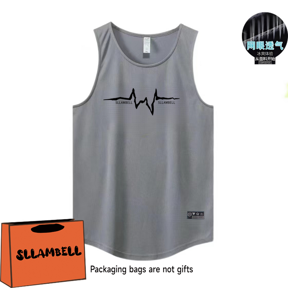 Letter print basketball quick drying mesh American training vest shooting summer loose round neck breathable and moisture absorbing sleeveless