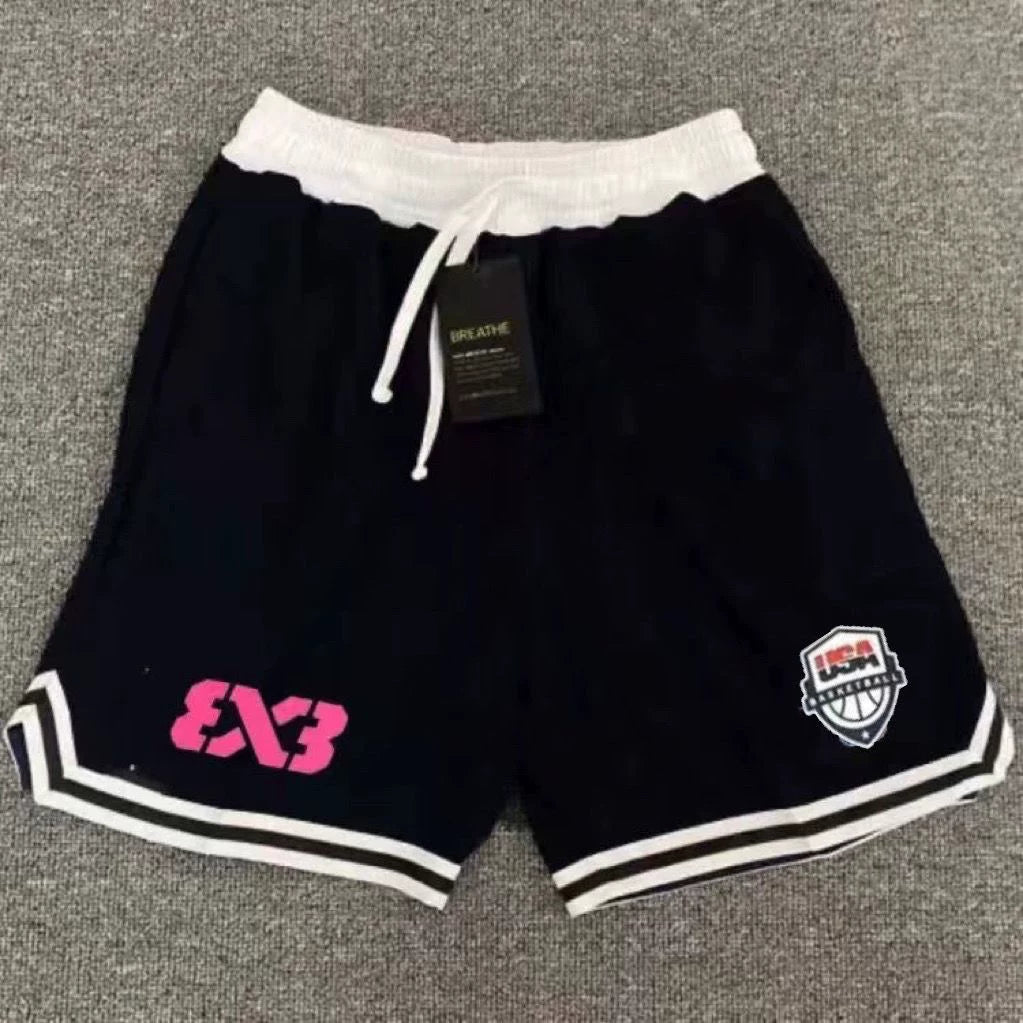 American shorts basketball 3v3 training five point shorts quick drying mesh three on three master tournament sports loose casual pants