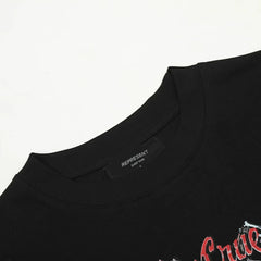 Representative Love Skull Direct Spray VTG Short Sleeve American High Street Casual Summer Cotton Loose Men's and Women's T-shirt
