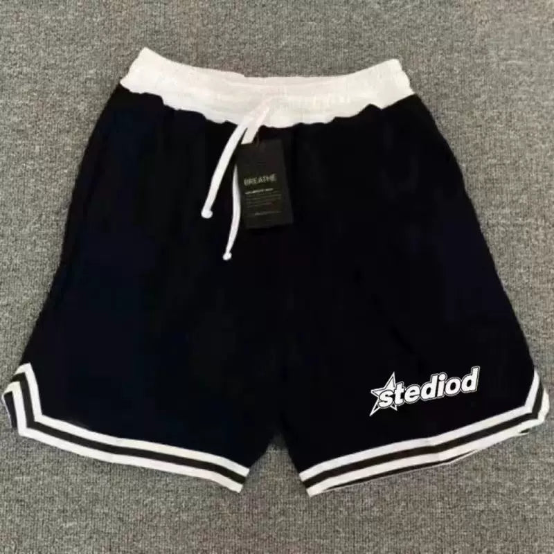 Basketball training quick drying American retro shorts, casual running shorts, fitness three quarter loose sports pants, four quarter pants
