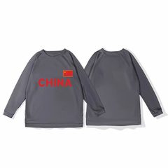 Chinese national team mesh quick drying sports shoulder long sleeved t-shirt basketball training shooting suit running breathable fitness