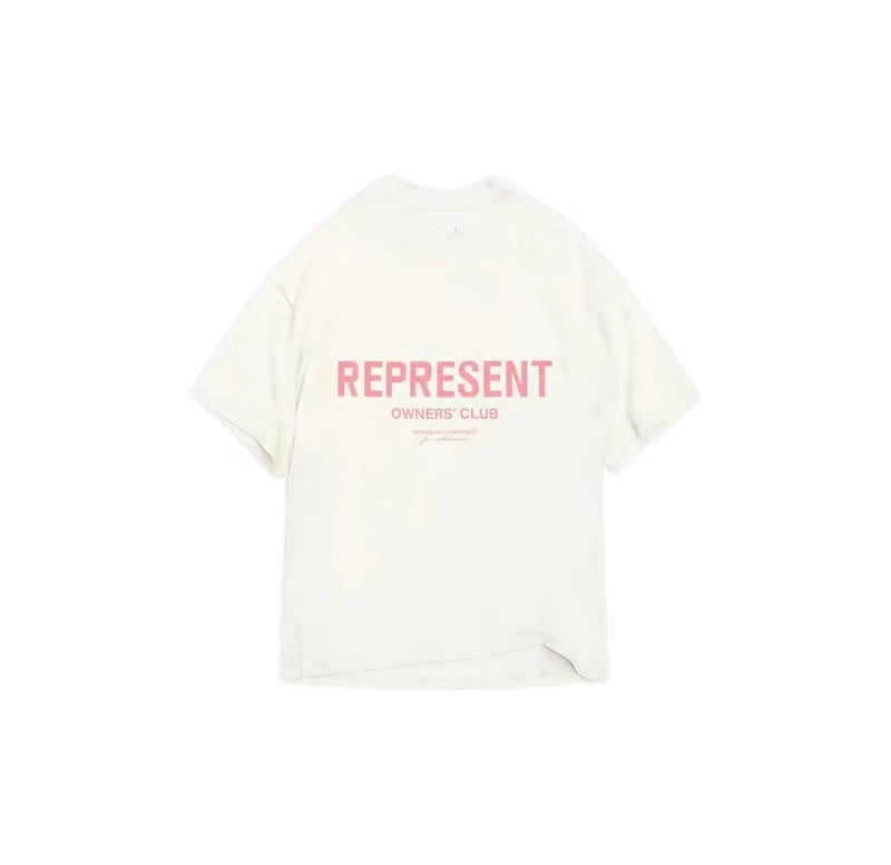 ReportENT letter short sleeved niche trendy brand Wang Jiaer's high street American loose summer couple T-shirt for men