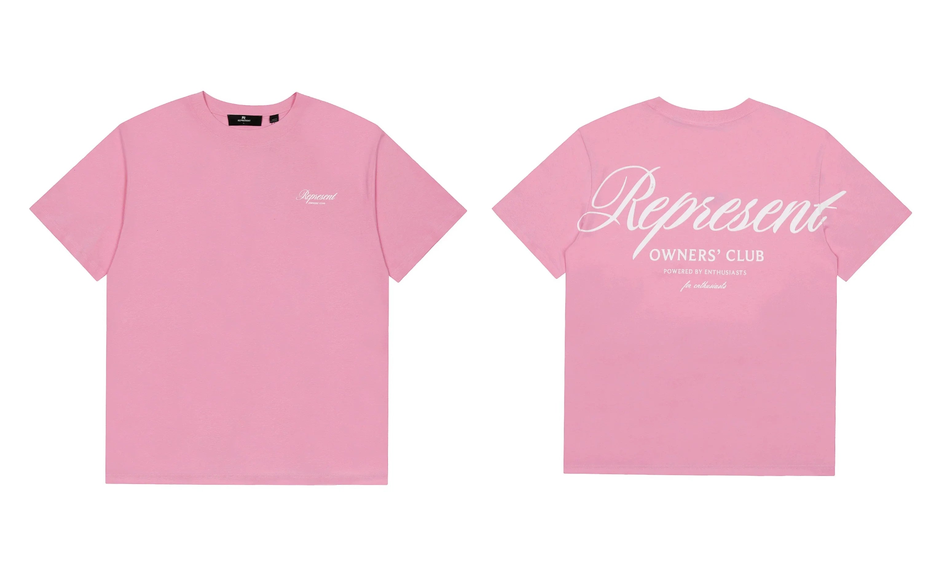 Represent Script Owners' Club Graphic T-Shirt - Pink/White