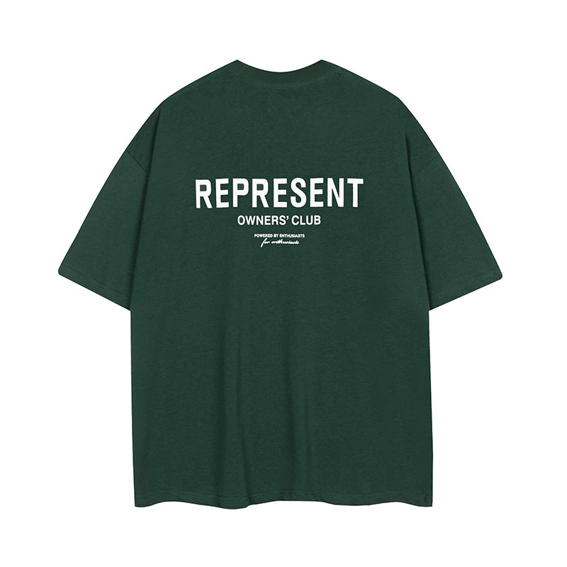 ReportENT letter short sleeved niche trendy brand Wang Jiaer's high street American loose summer couple T-shirt for men
