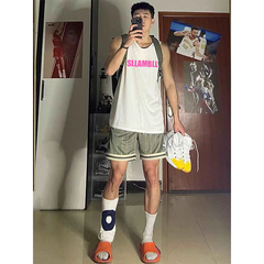 Basketball Quick drying Mesh American Training Fitness Tank Top Shooting Summer Loose Round Neck Breathable and Moisture Absorbing Running Sleeveless