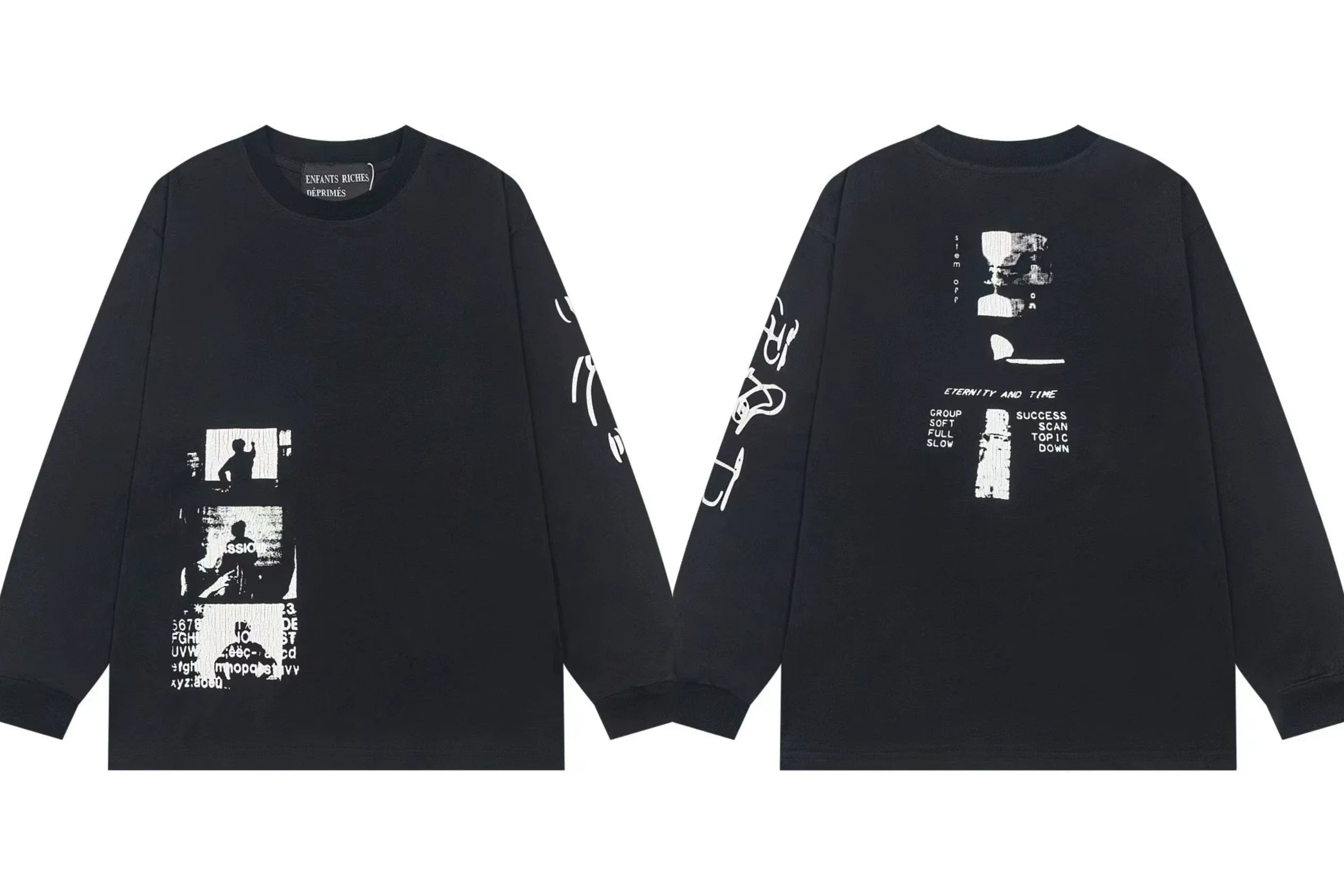 Enfants Riches Déprimés Sleeve Graphic Long-Sleeve - Black