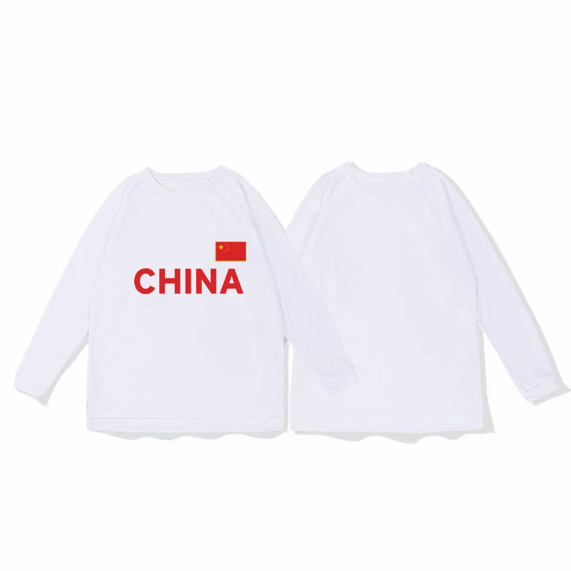 Chinese national team mesh quick drying sports shoulder long sleeved t-shirt basketball training shooting suit running breathable fitness